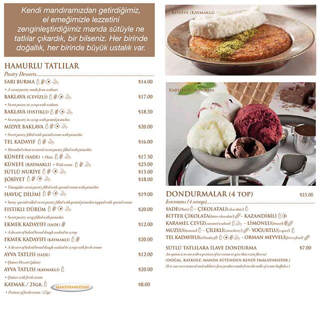 Saray Muhallebicileri Bahariye Menu Sayfa 5 Menu Burada