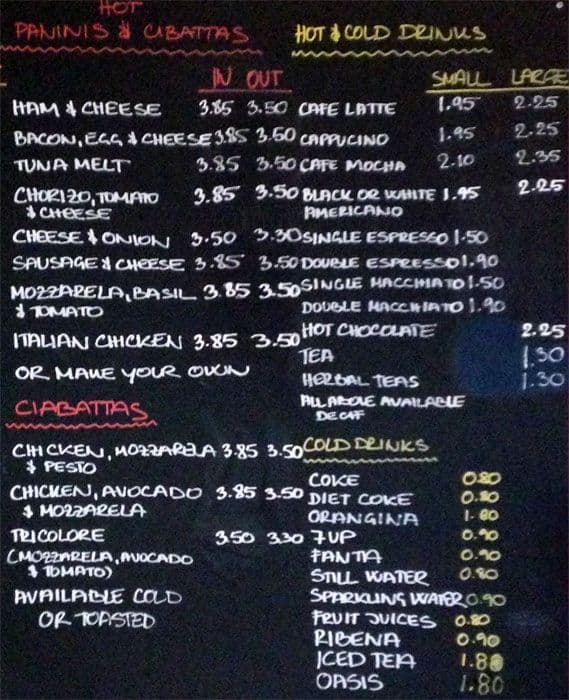 Menu at Cafe Mocha D, Shepperton, 15 Thurlestone Parade