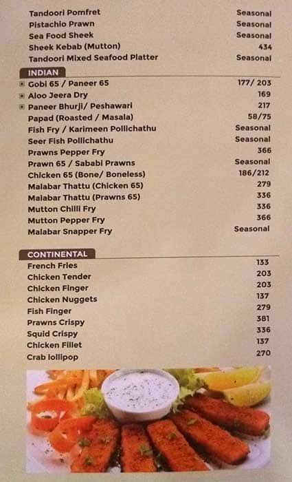 Savoury Sea Shell Restaurant menu