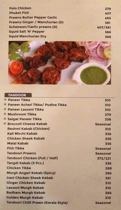 Savoury Sea Shell Restaurant menu