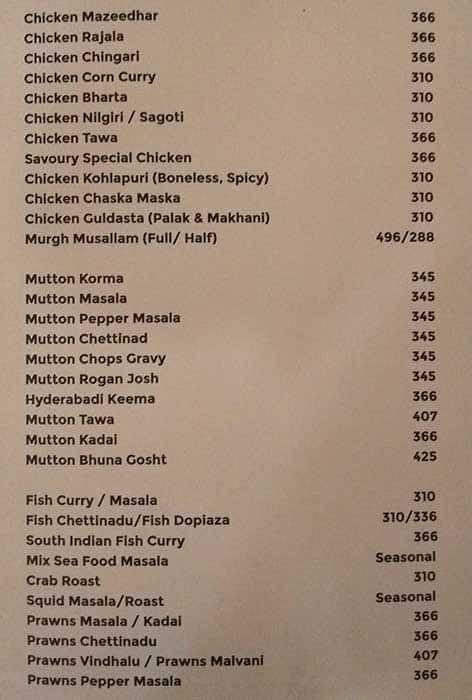 Savoury Sea Shell Restaurant menu