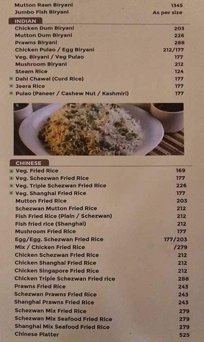 Savoury Sea Shell Restaurant menu