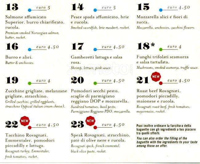 Menu di Panepiù Bistrot 