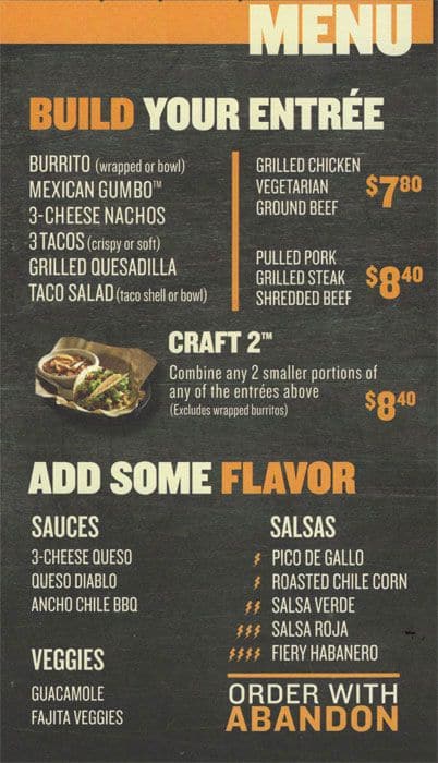 Qdoba Mexican Grill Menu, Menu for Qdoba Mexican Grill, Schaumburg