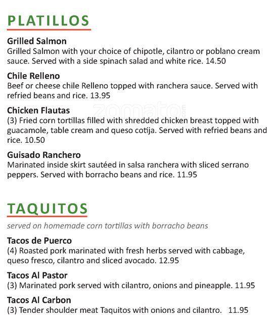 Menu at Soluna restaurant, San Antonio, Broadway 204