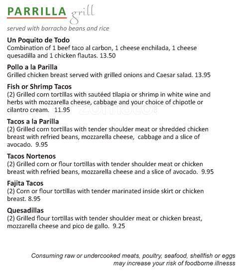 Menu at Soluna restaurant, San Antonio, Broadway #204