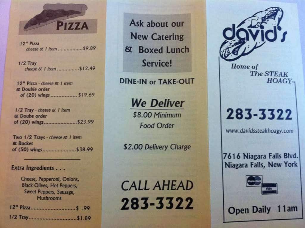 Menu At David S Pizzeria Niagara Falls   17c3f612c254e7da6358a47a0289a998 