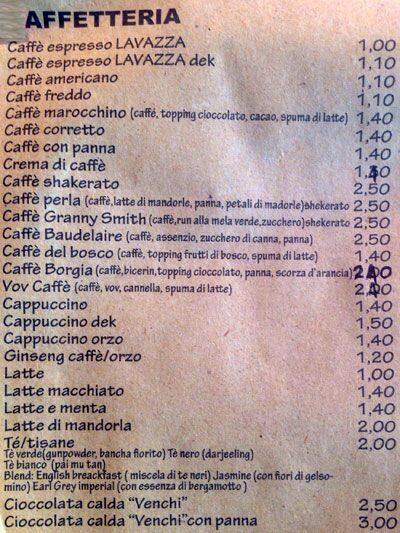 Menu di Pane Bianco 