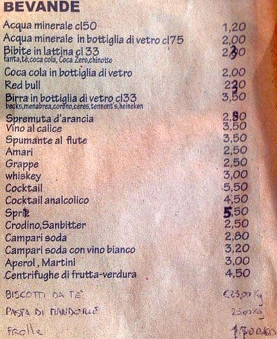 Menu di Pane Bianco 