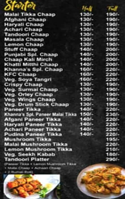 Menu Of Paratha Junction, Ballabhgarh, Faridabad