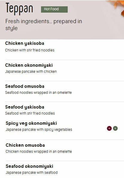 Wasabi Sushi & Bento menu