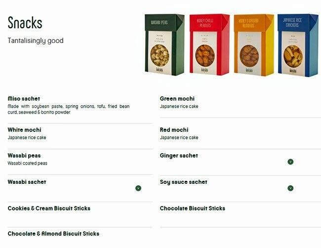 Menu at Wasabi Sushi & Bento restaurant, London, 1 New Change