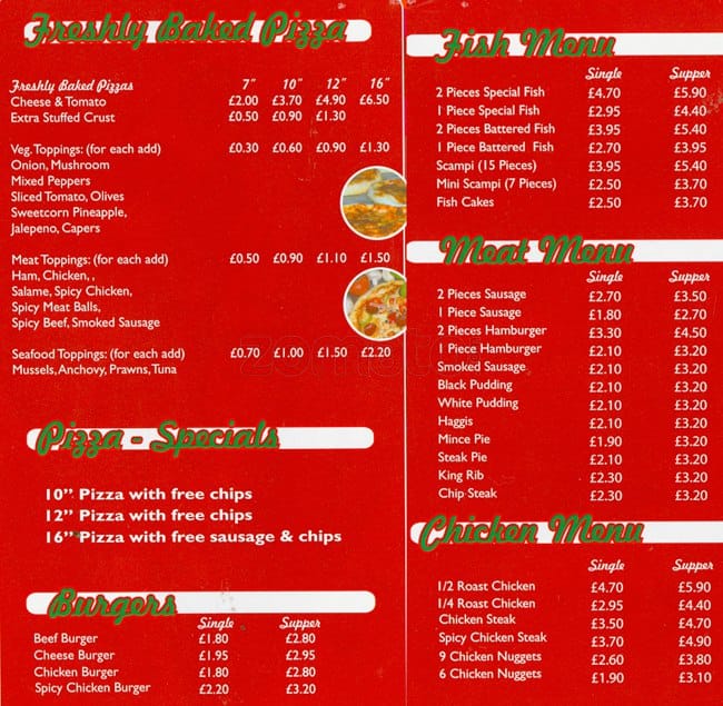 Best Chippy Menu, Menu for Best Chippy, Mount Florida, Glasgow Zomato UK