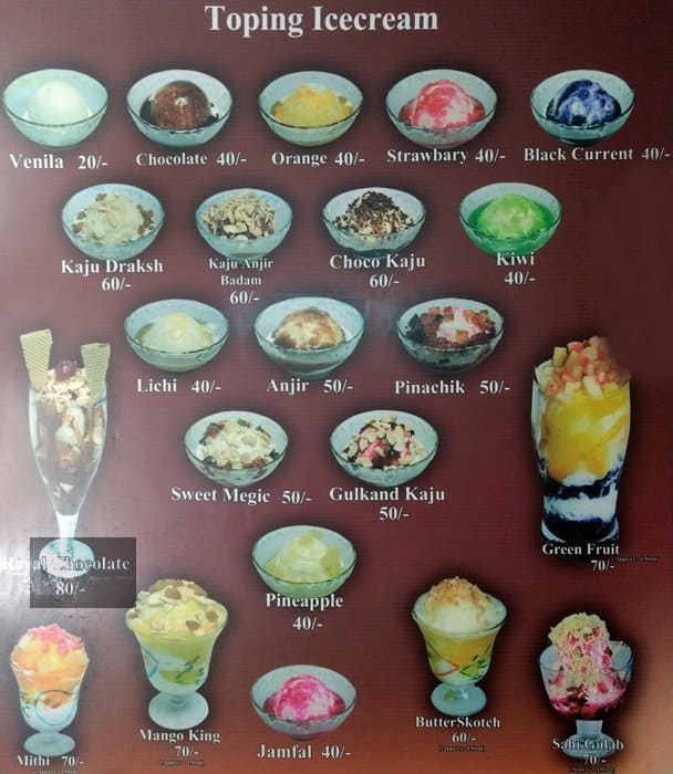 Trupti Ice Cream Parlour Menu, Menu for Trupti Ice Cream Parlour