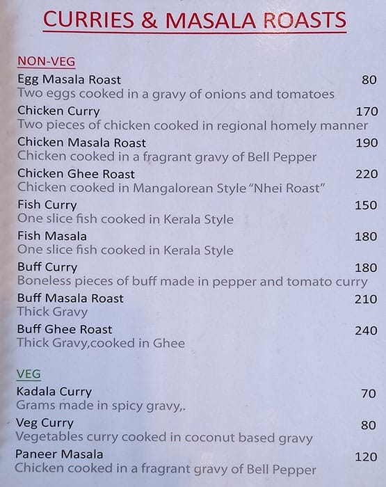 Kerala Restaurant Aundh menu