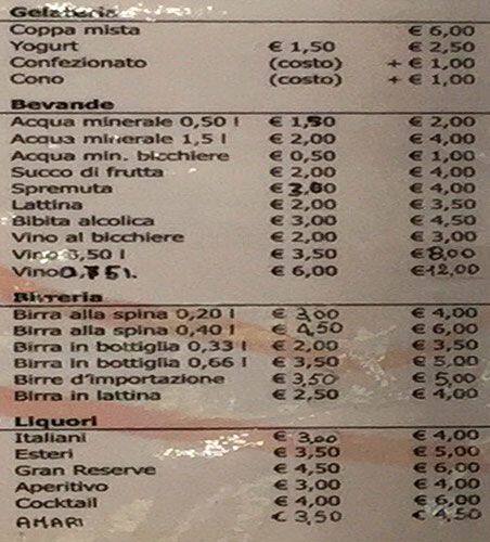 Menu di Caffè di Giacomo 