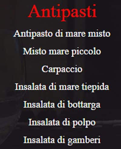 Menu di Ristorante L'Allegro 