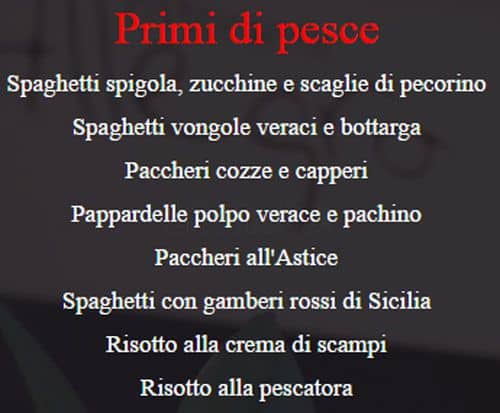 Menu di Ristorante L'Allegro 
