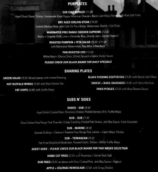 Sub Cult The Kenton Menu, Menu for Sub Cult The Kenton, Hackney, London Zomato UK