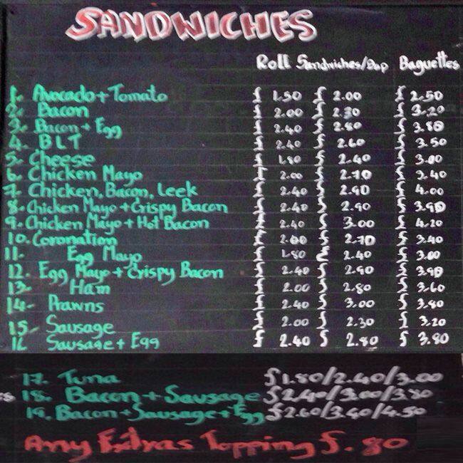 Menu at Mango Cafe, Shepperton, 62 High St