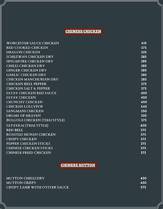 Savoury Seashell menu