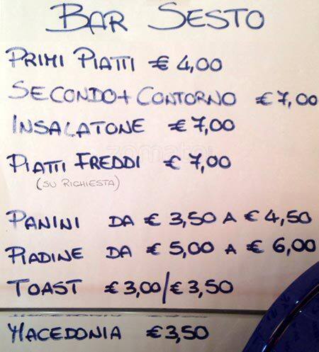 Menu di Bar Sesto 
