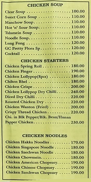 Gattu'S Chinese menu