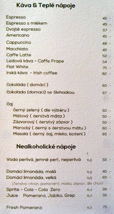 Cafe No 3 Menu Menu Podniku Cafe No 3 Stare Mesto Praha 1