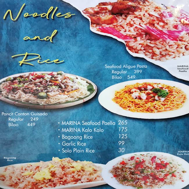 Menu at Marina Grill, Quezon City, Manhattan Parkview