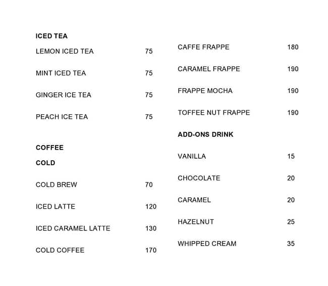 KNIGHT OWL CAFE menu