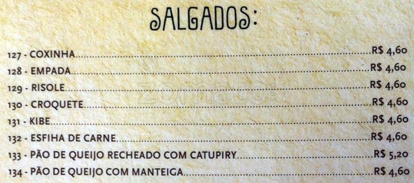 Pellegrino cardápio