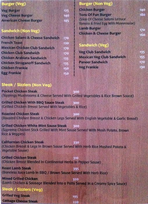Menu at Kargeens House Of Sheesha, Hyderabad