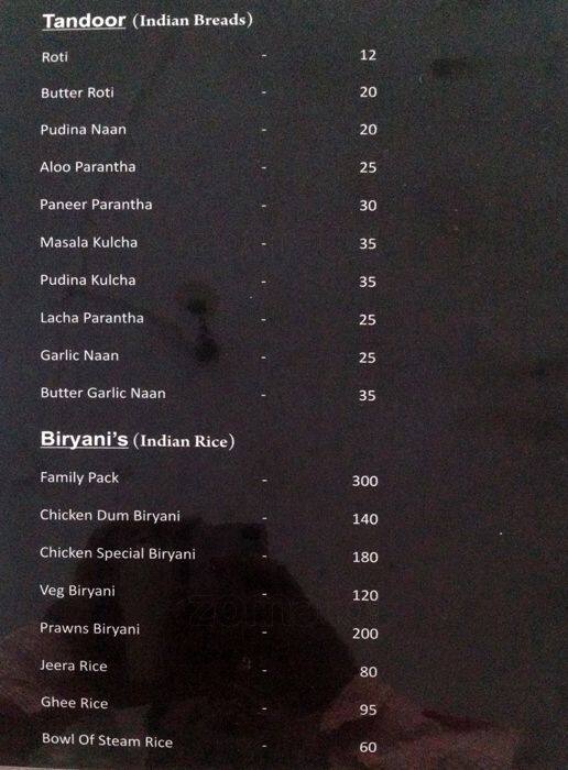 Menu at Kargeens House Of Sheesha, Hyderabad