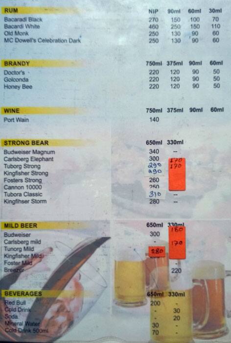 Gautami Restaurant menu