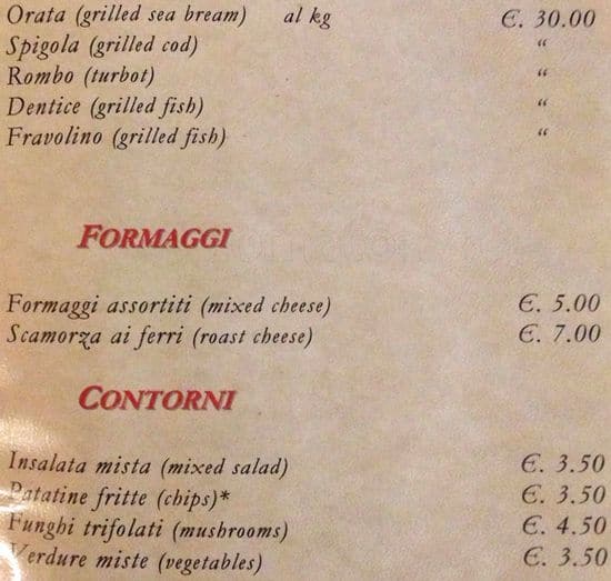 Menu di Il Cacciatore 