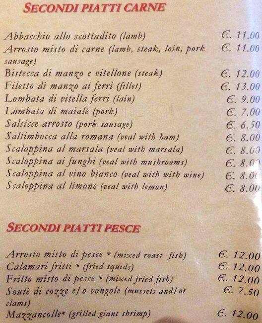 Menu di Il Cacciatore 