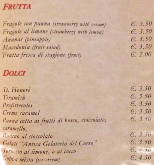 Menu di Il Cacciatore 
