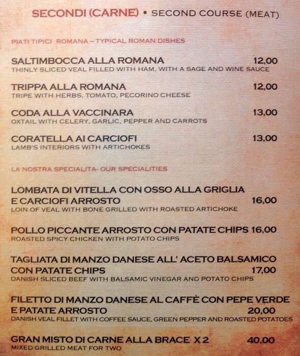 Menu di Alla Cancelleria 