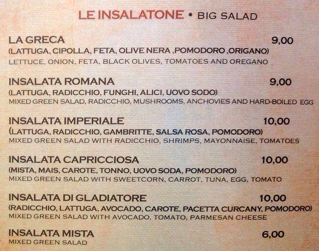 Menu di Alla Cancelleria 