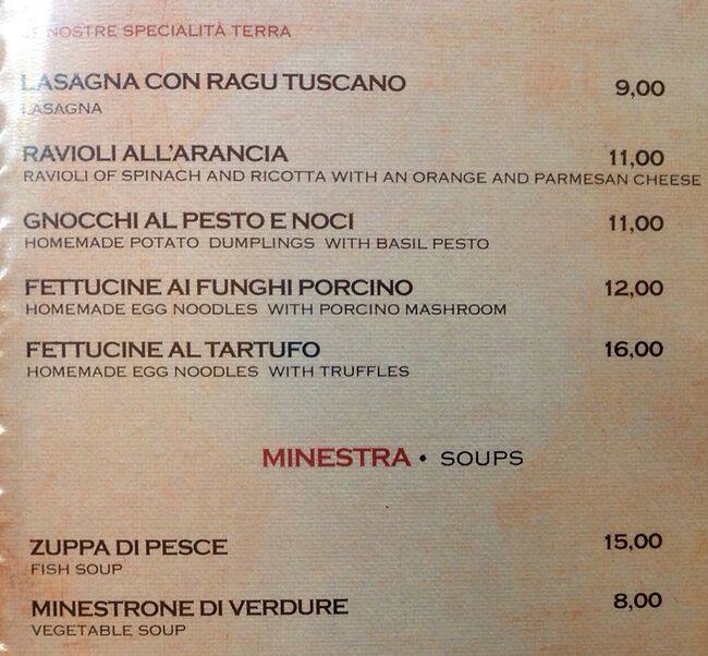 Menu di Alla Cancelleria 