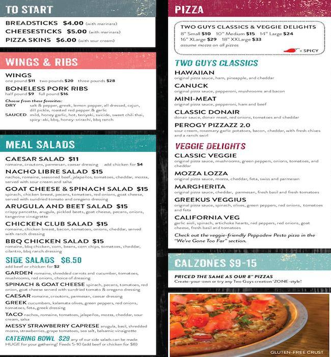 Two Guys And A Pizza Place Menu Two Guys And A Pizza Place Menu