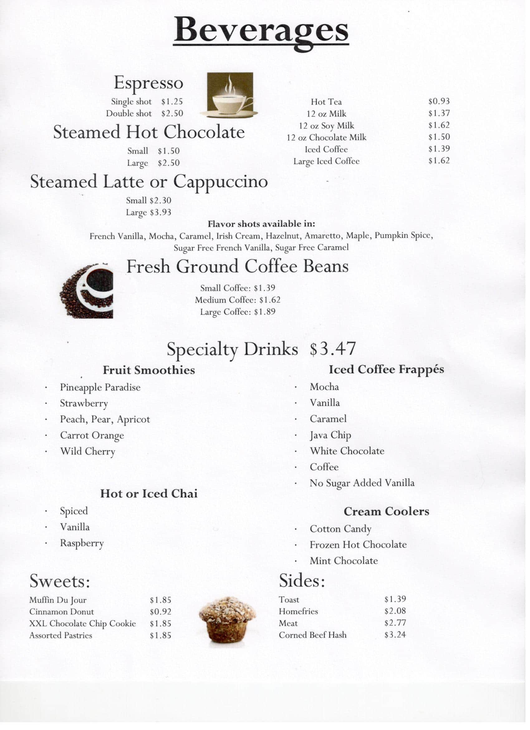 Menu at Oneonta Bagel Co cafe, Oneonta