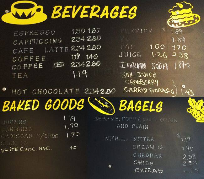 Java Shop Café menu