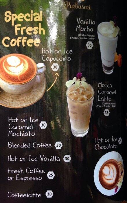 Menu at Purbasari Restaurant, Bandung