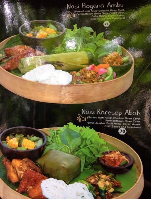 Menu at Purbasari Restaurant, Bandung