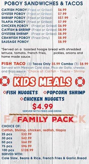 New Orleans Seafood Kitchen Menu