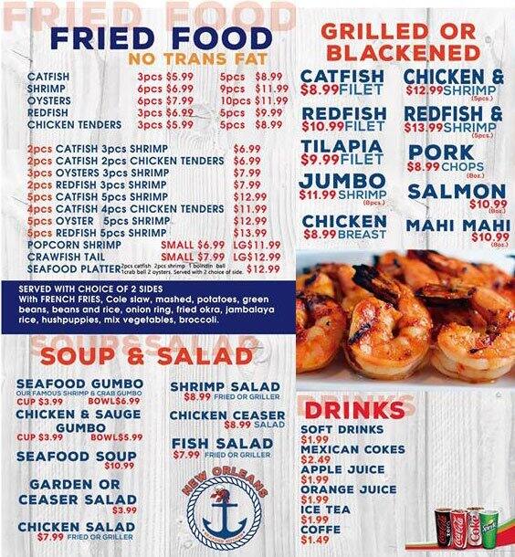 New Orleans Seafood Kitchen Menu