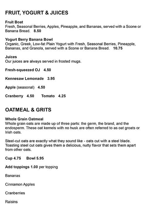 Menu at Skillets Naples Park Shore restaurant, Naples, Tamiami Trail N