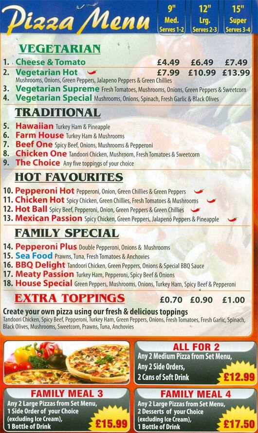 Chicken Palace Menu, Menu for Chicken Palace, South Norwood, London