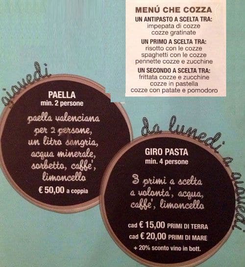 Menu di Il Gabbiano 